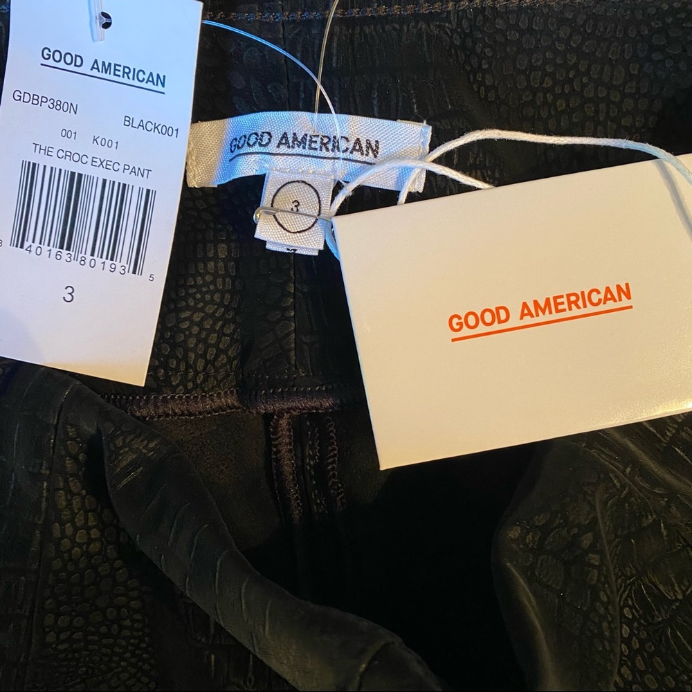 NEW Good American The Croc Exec Faux Leather Pants NWT - Picture 11 of 14